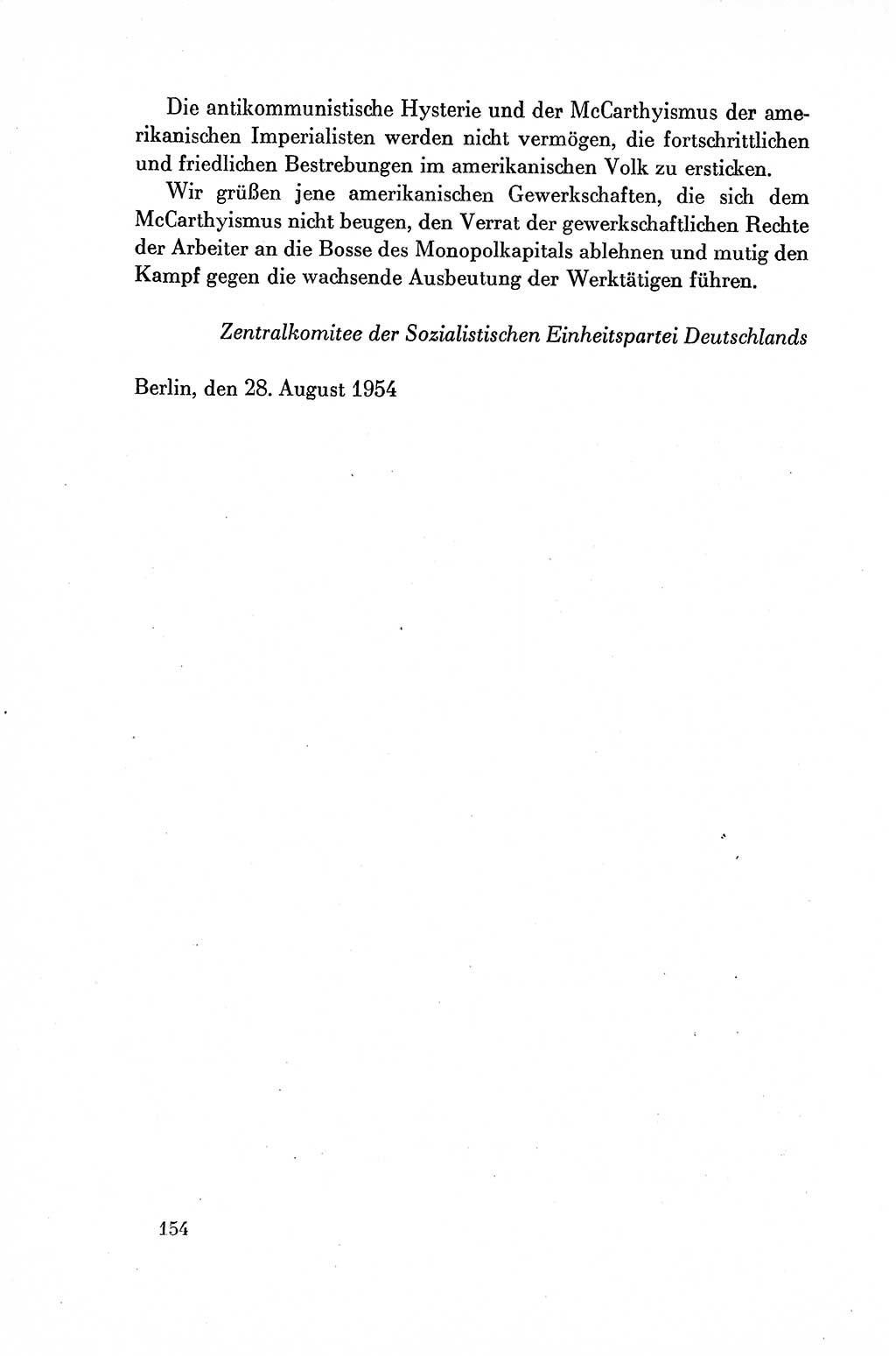 Dokumente der Sozialistischen Einheitspartei Deutschlands (SED) [Deutsche Demokratische Republik (DDR)] 1954-1955, Seite 154 (Dok. SED DDR 1954-1955, S. 154)