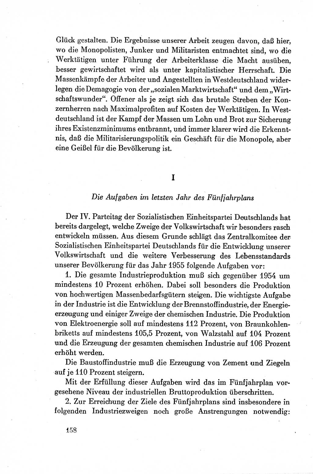 Dokumente der Sozialistischen Einheitspartei Deutschlands (SED) [Deutsche Demokratische Republik (DDR)] 1954-1955, Seite 158 (Dok. SED DDR 1954-1955, S. 158)