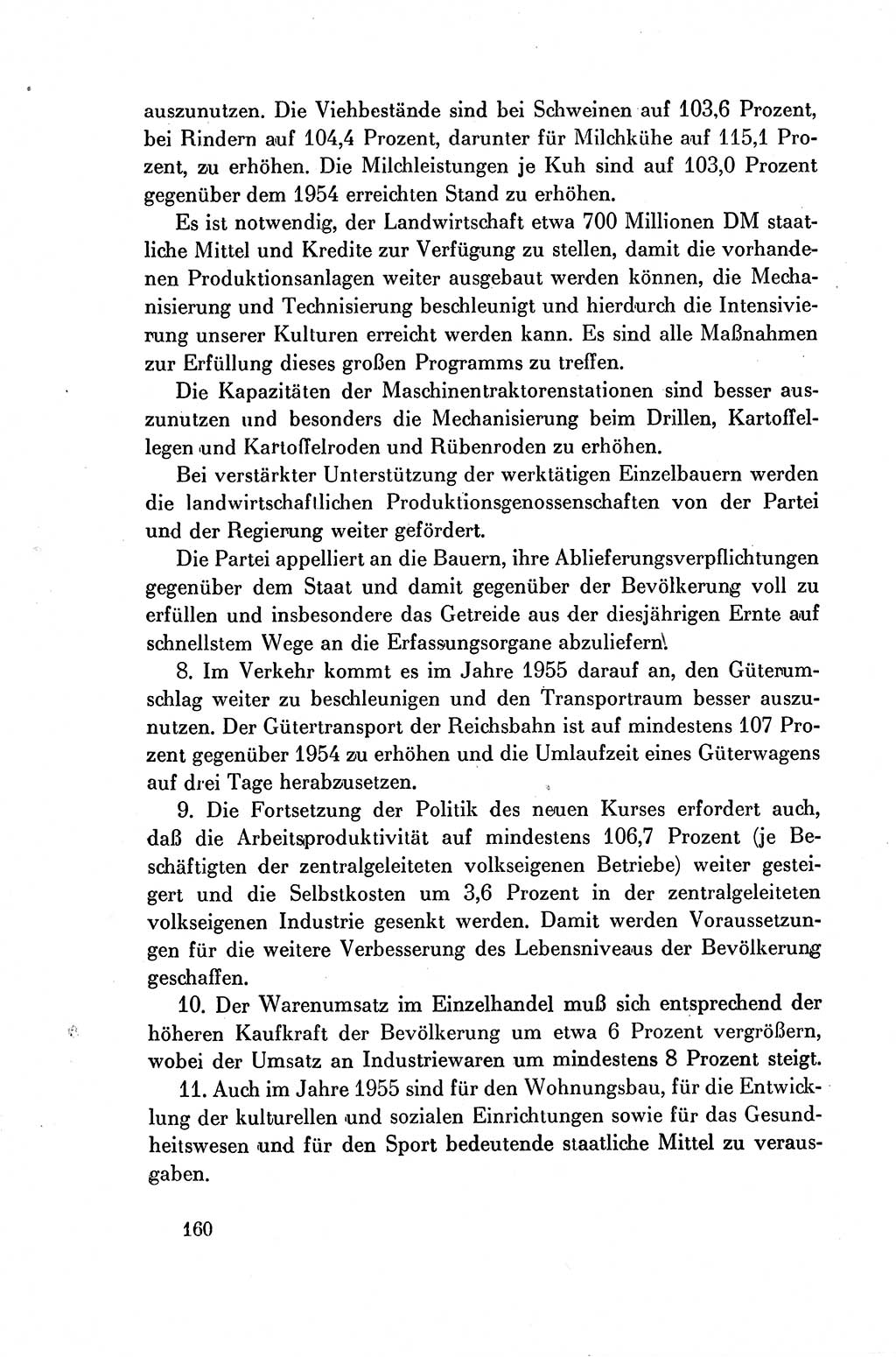 Dokumente der Sozialistischen Einheitspartei Deutschlands (SED) [Deutsche Demokratische Republik (DDR)] 1954-1955, Seite 160 (Dok. SED DDR 1954-1955, S. 160)