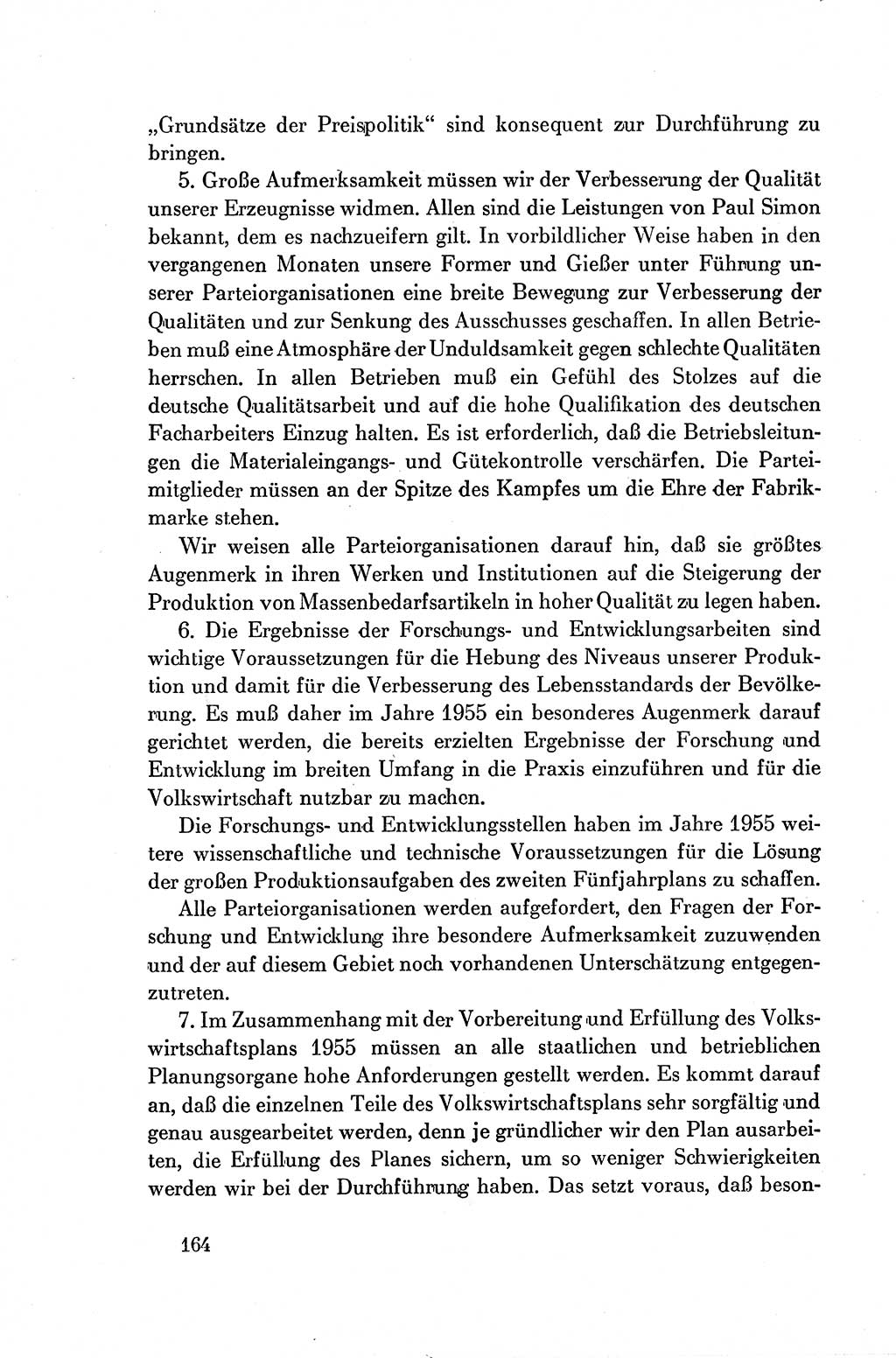 Dokumente der Sozialistischen Einheitspartei Deutschlands (SED) [Deutsche Demokratische Republik (DDR)] 1954-1955, Seite 164 (Dok. SED DDR 1954-1955, S. 164)