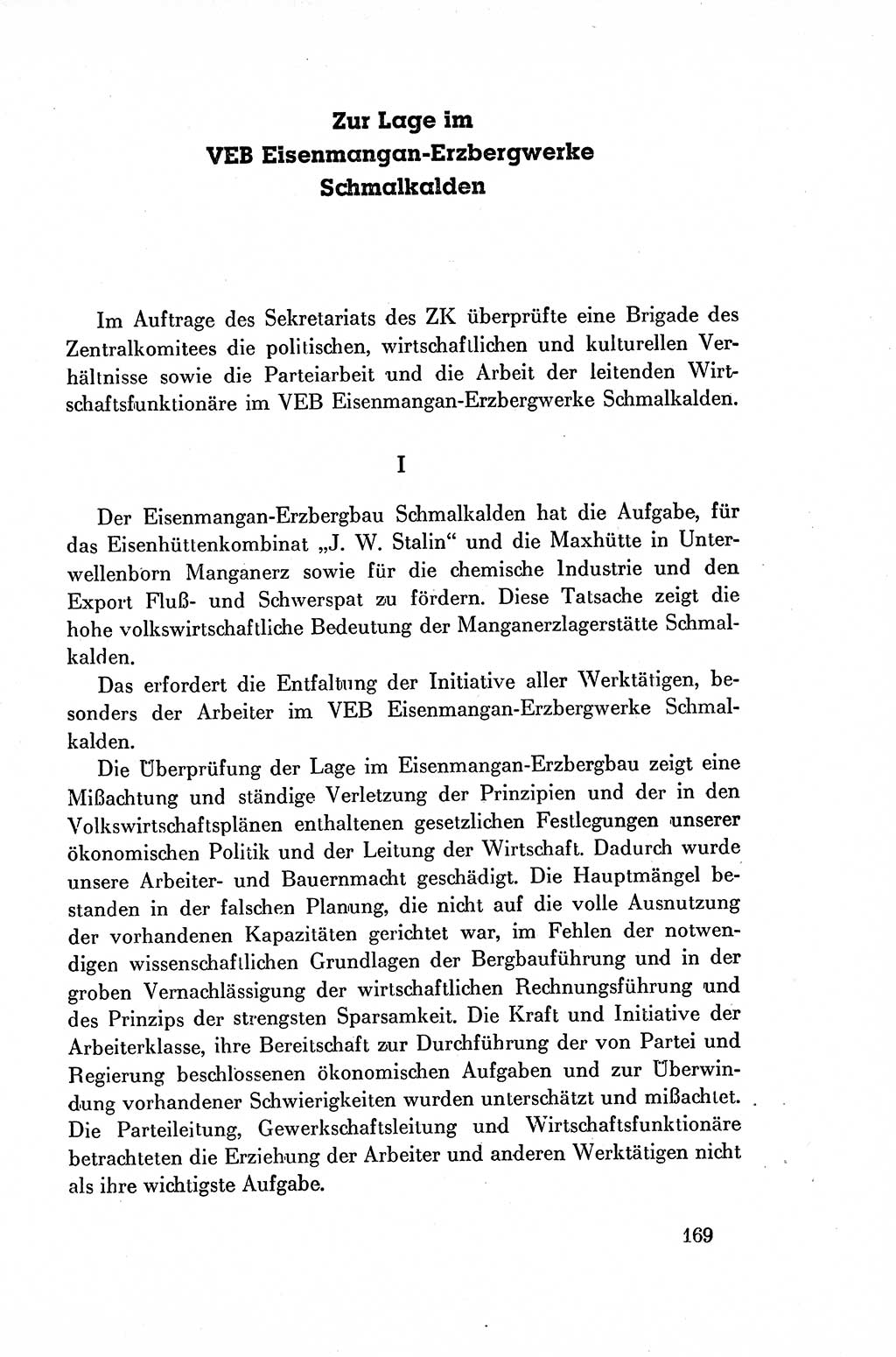 Dokumente der Sozialistischen Einheitspartei Deutschlands (SED) [Deutsche Demokratische Republik (DDR)] 1954-1955, Seite 169 (Dok. SED DDR 1954-1955, S. 169)