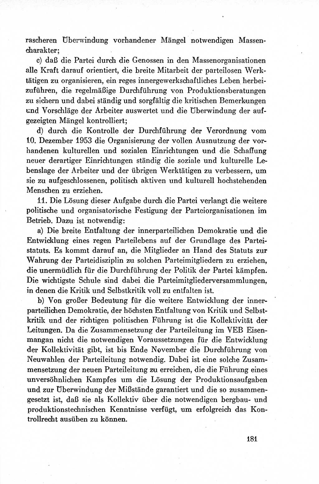 Dokumente der Sozialistischen Einheitspartei Deutschlands (SED) [Deutsche Demokratische Republik (DDR)] 1954-1955, Seite 181 (Dok. SED DDR 1954-1955, S. 181)
