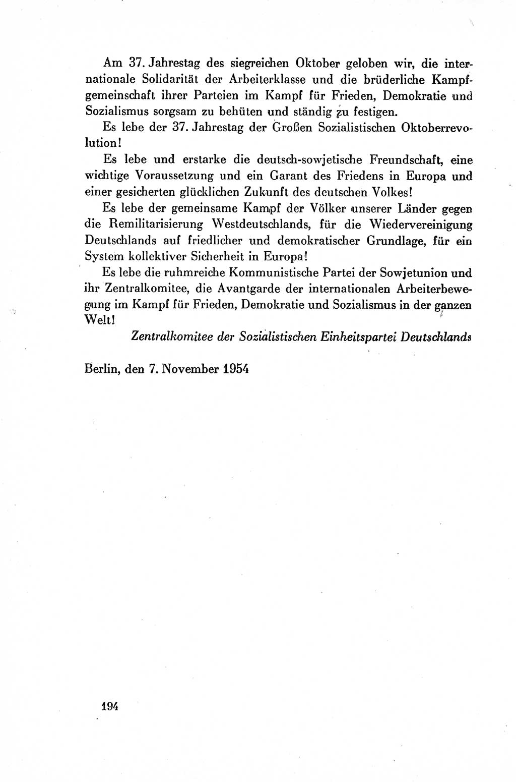 Dokumente der Sozialistischen Einheitspartei Deutschlands (SED) [Deutsche Demokratische Republik (DDR)] 1954-1955, Seite 194 (Dok. SED DDR 1954-1955, S. 194)
