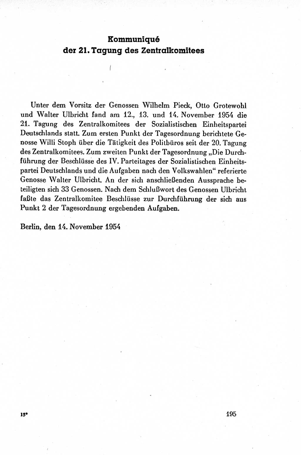 Dokumente der Sozialistischen Einheitspartei Deutschlands (SED) [Deutsche Demokratische Republik (DDR)] 1954-1955, Seite 195 (Dok. SED DDR 1954-1955, S. 195)