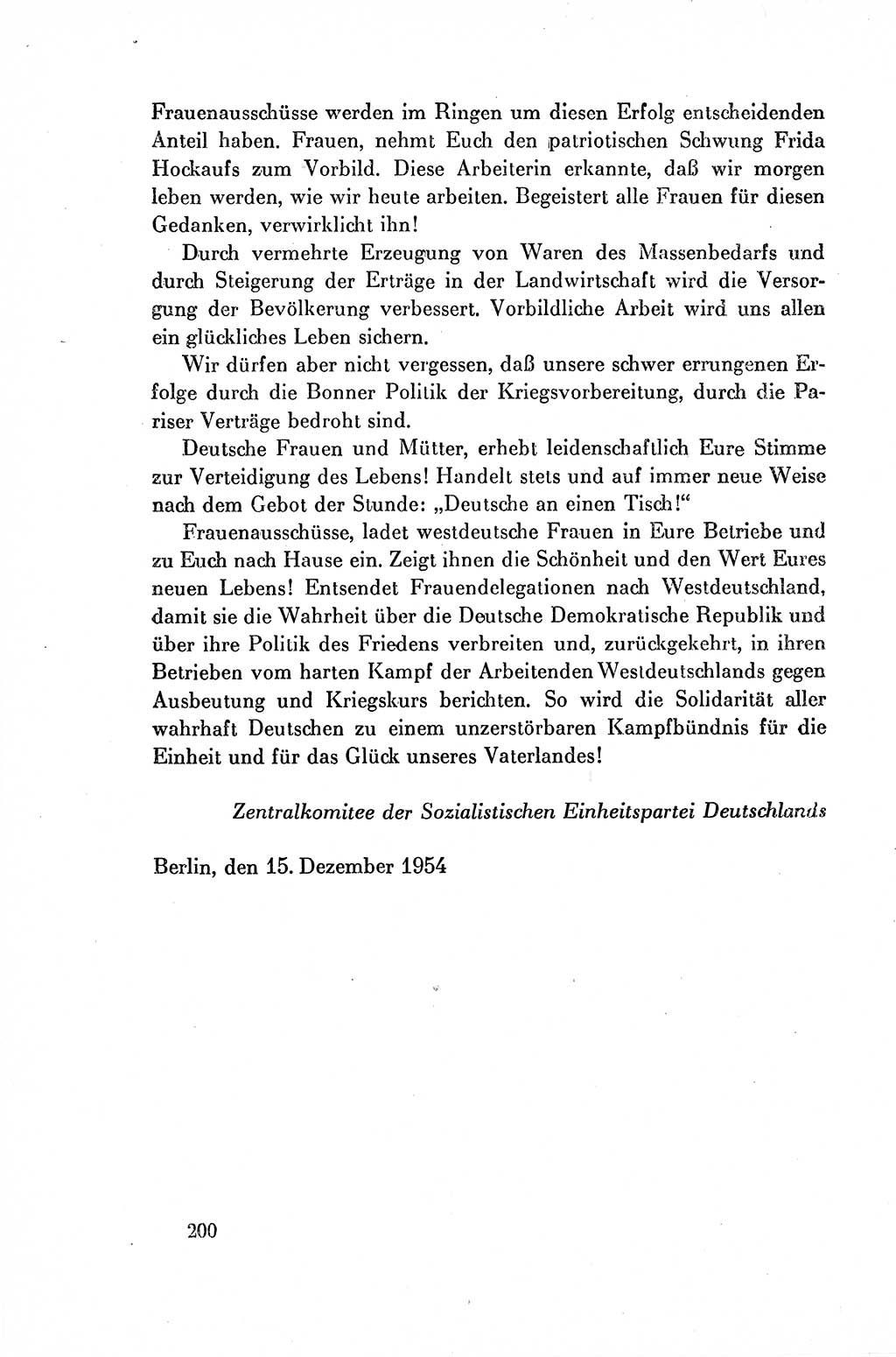 Dokumente der Sozialistischen Einheitspartei Deutschlands (SED) [Deutsche Demokratische Republik (DDR)] 1954-1955, Seite 200 (Dok. SED DDR 1954-1955, S. 200)