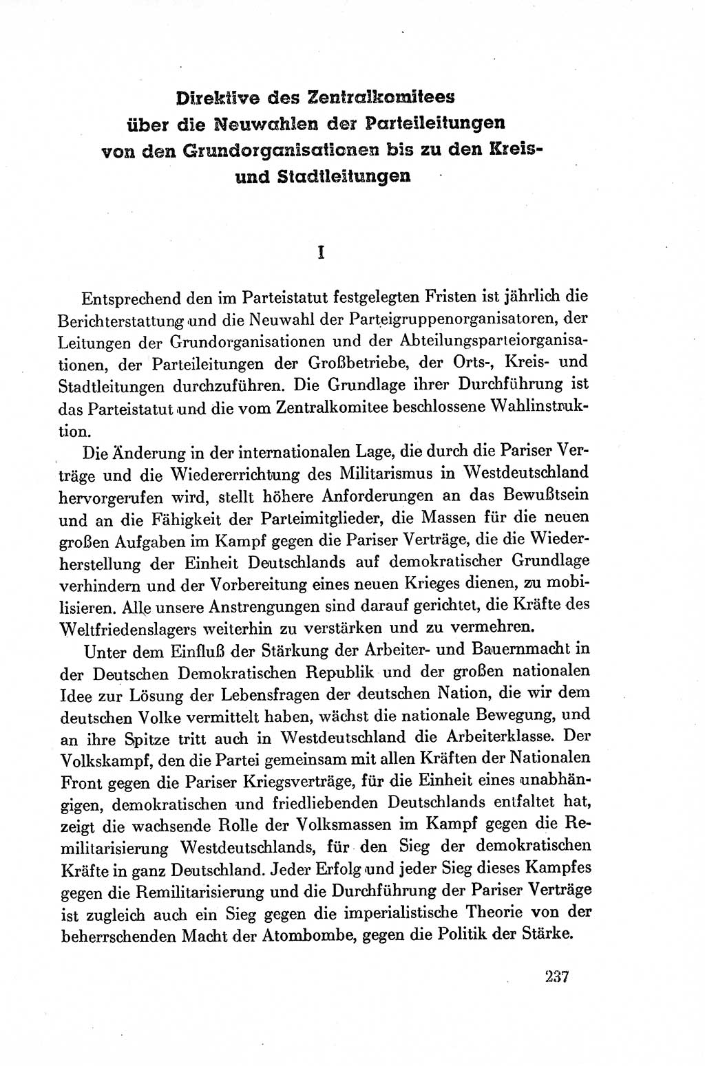 Dokumente der Sozialistischen Einheitspartei Deutschlands (SED) [Deutsche Demokratische Republik (DDR)] 1954-1955, Seite 237 (Dok. SED DDR 1954-1955, S. 237)