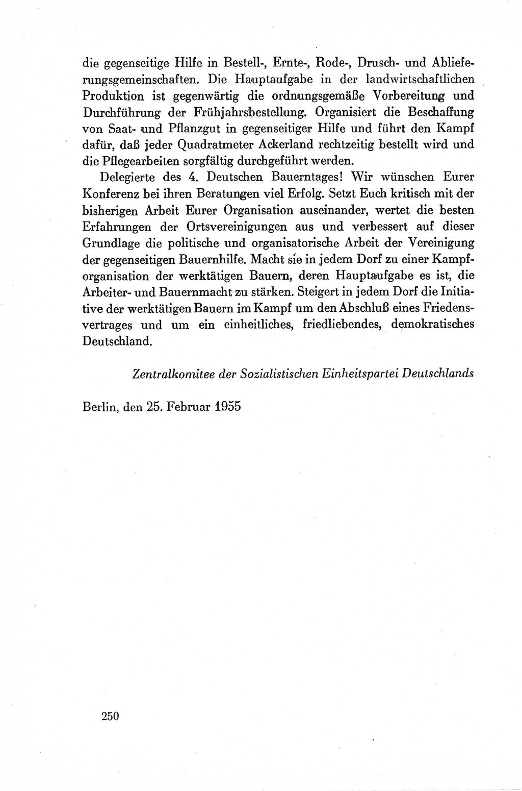 Dokumente der Sozialistischen Einheitspartei Deutschlands (SED) [Deutsche Demokratische Republik (DDR)] 1954-1955, Seite 250 (Dok. SED DDR 1954-1955, S. 250)