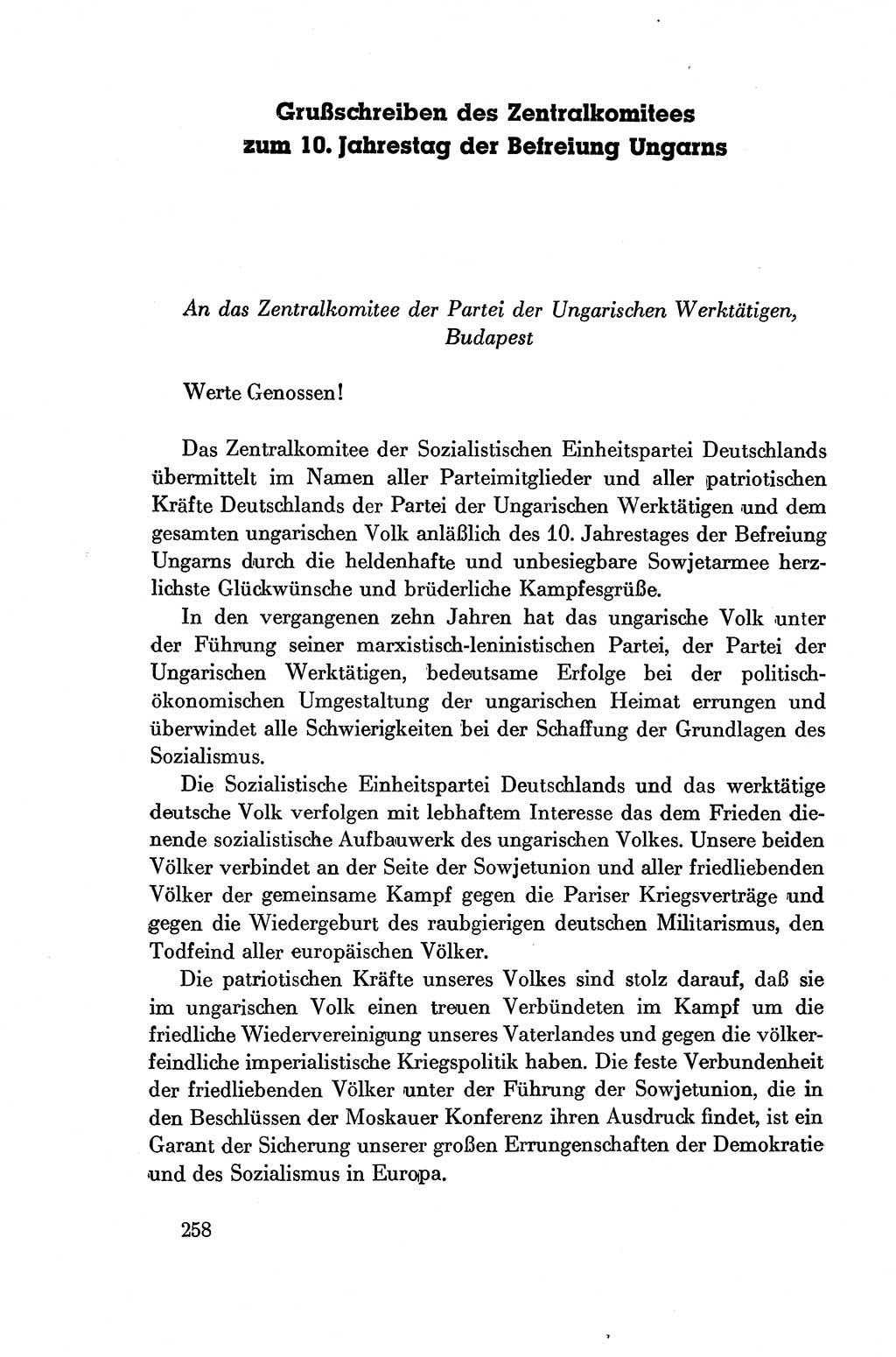 Dokumente der Sozialistischen Einheitspartei Deutschlands (SED) [Deutsche Demokratische Republik (DDR)] 1954-1955, Seite 258 (Dok. SED DDR 1954-1955, S. 258)