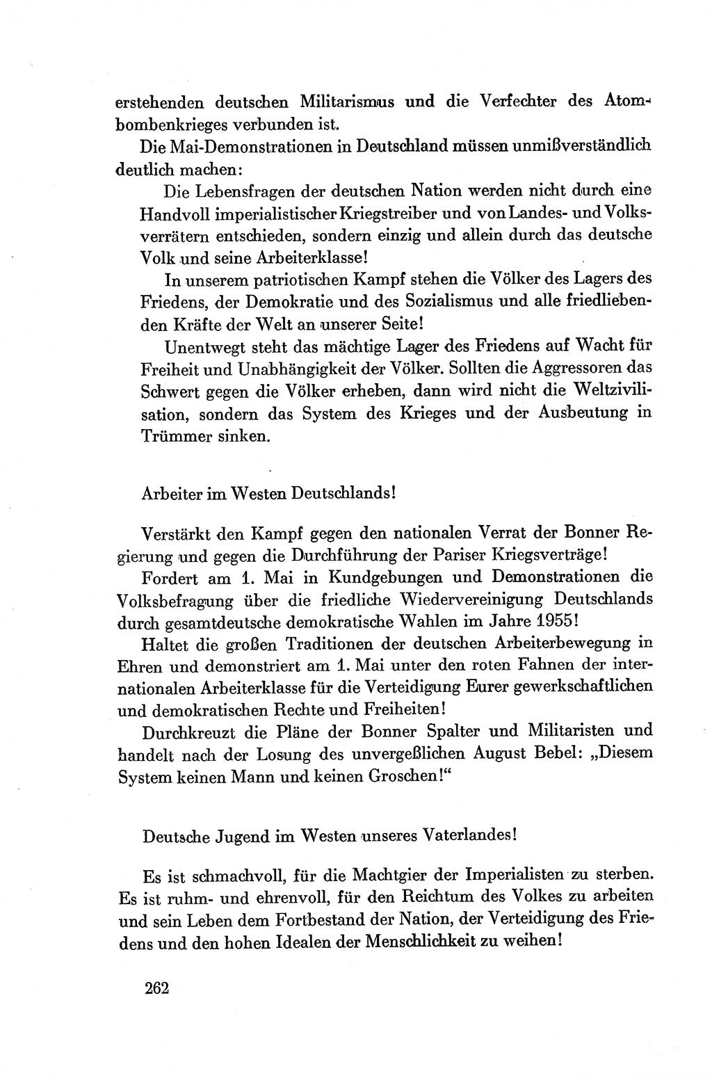 Dokumente der Sozialistischen Einheitspartei Deutschlands (SED) [Deutsche Demokratische Republik (DDR)] 1954-1955, Seite 262 (Dok. SED DDR 1954-1955, S. 262)