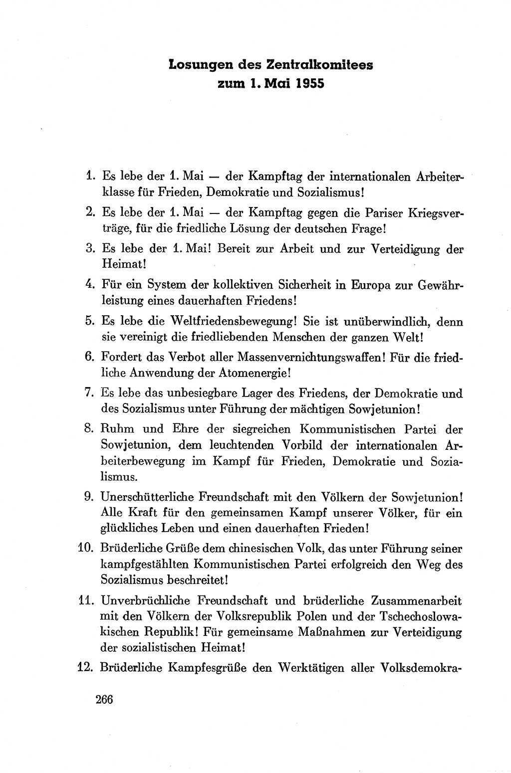 Dokumente der Sozialistischen Einheitspartei Deutschlands (SED) [Deutsche Demokratische Republik (DDR)] 1954-1955, Seite 266 (Dok. SED DDR 1954-1955, S. 266)