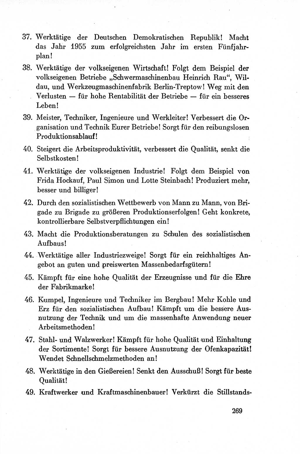 Dokumente der Sozialistischen Einheitspartei Deutschlands (SED) [Deutsche Demokratische Republik (DDR)] 1954-1955, Seite 269 (Dok. SED DDR 1954-1955, S. 269)