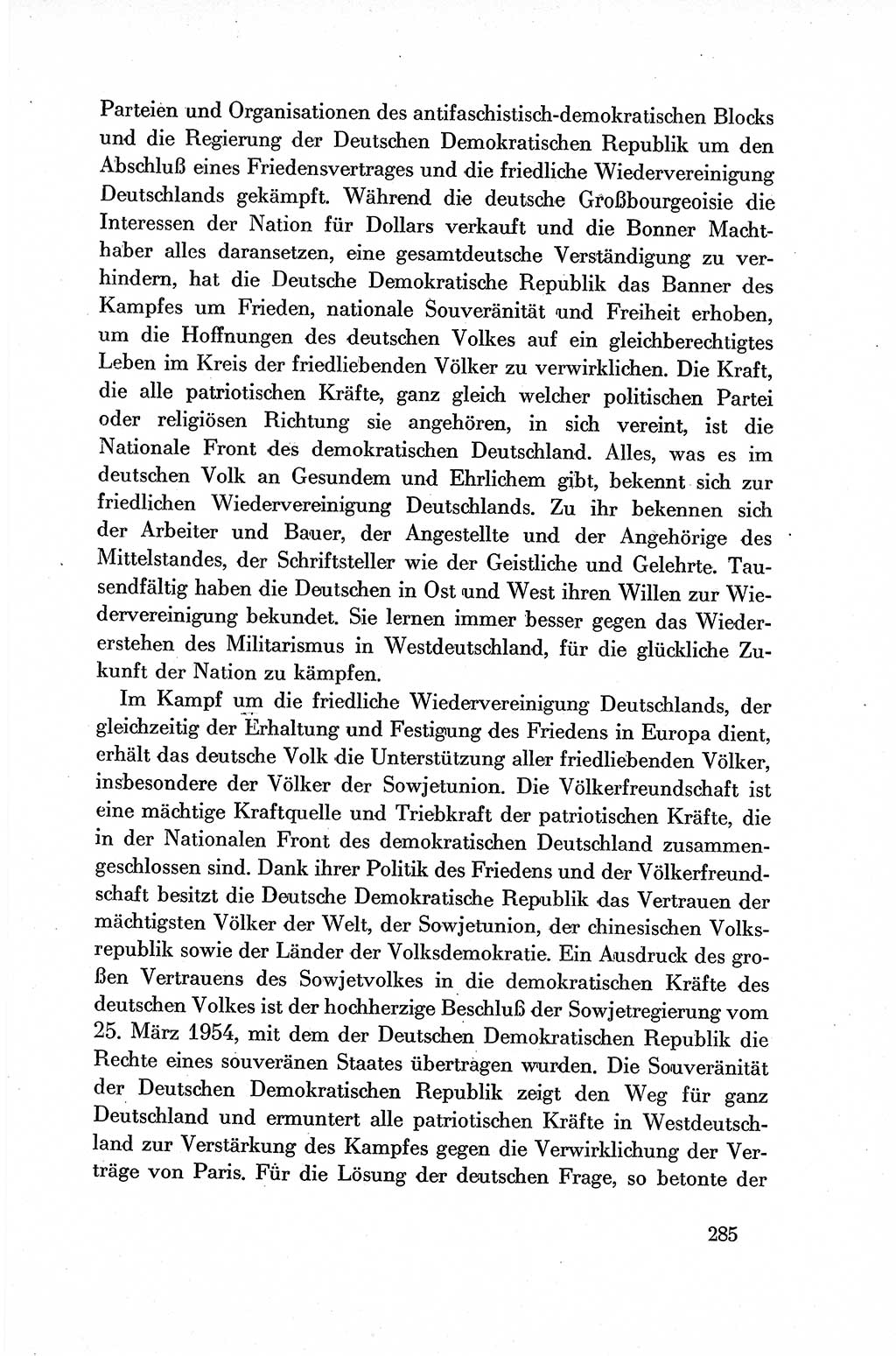 Dokumente der Sozialistischen Einheitspartei Deutschlands (SED) [Deutsche Demokratische Republik (DDR)] 1954-1955, Seite 285 (Dok. SED DDR 1954-1955, S. 285)