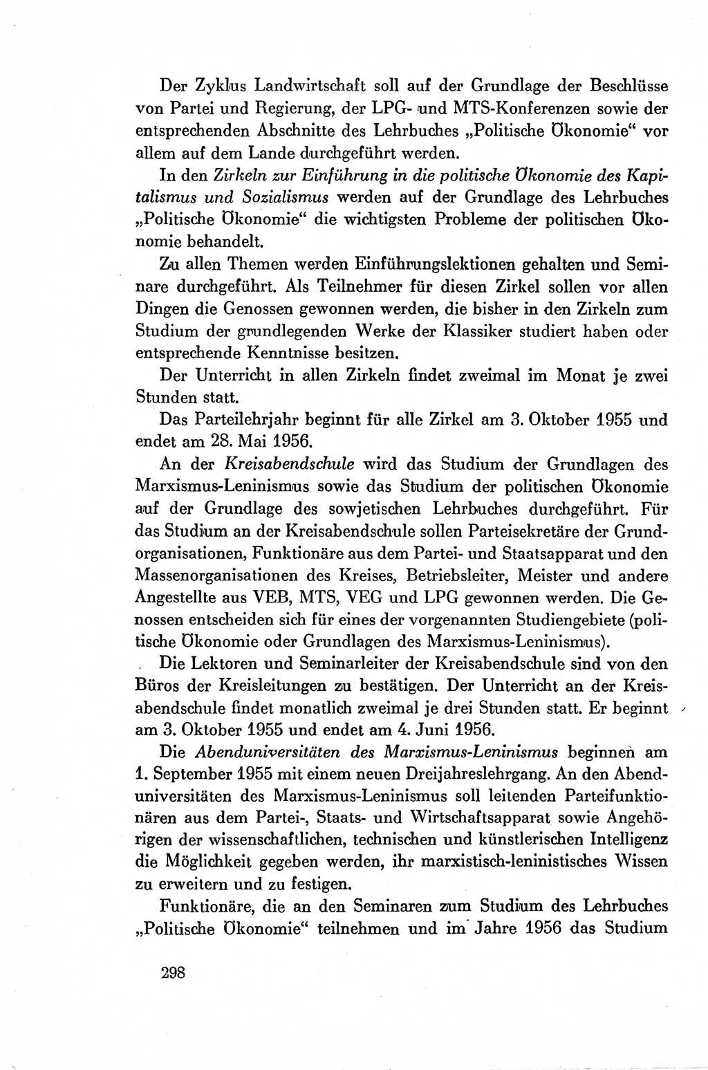 Dokumente der Sozialistischen Einheitspartei Deutschlands (SED) [Deutsche Demokratische Republik (DDR)] 1954-1955, Seite 298 (Dok. SED DDR 1954-1955, S. 298)