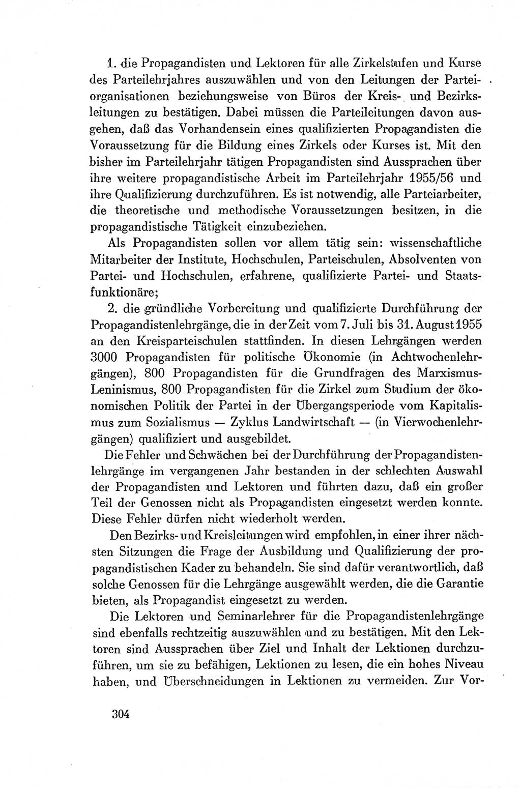 Dokumente der Sozialistischen Einheitspartei Deutschlands (SED) [Deutsche Demokratische Republik (DDR)] 1954-1955, Seite 304 (Dok. SED DDR 1954-1955, S. 304)