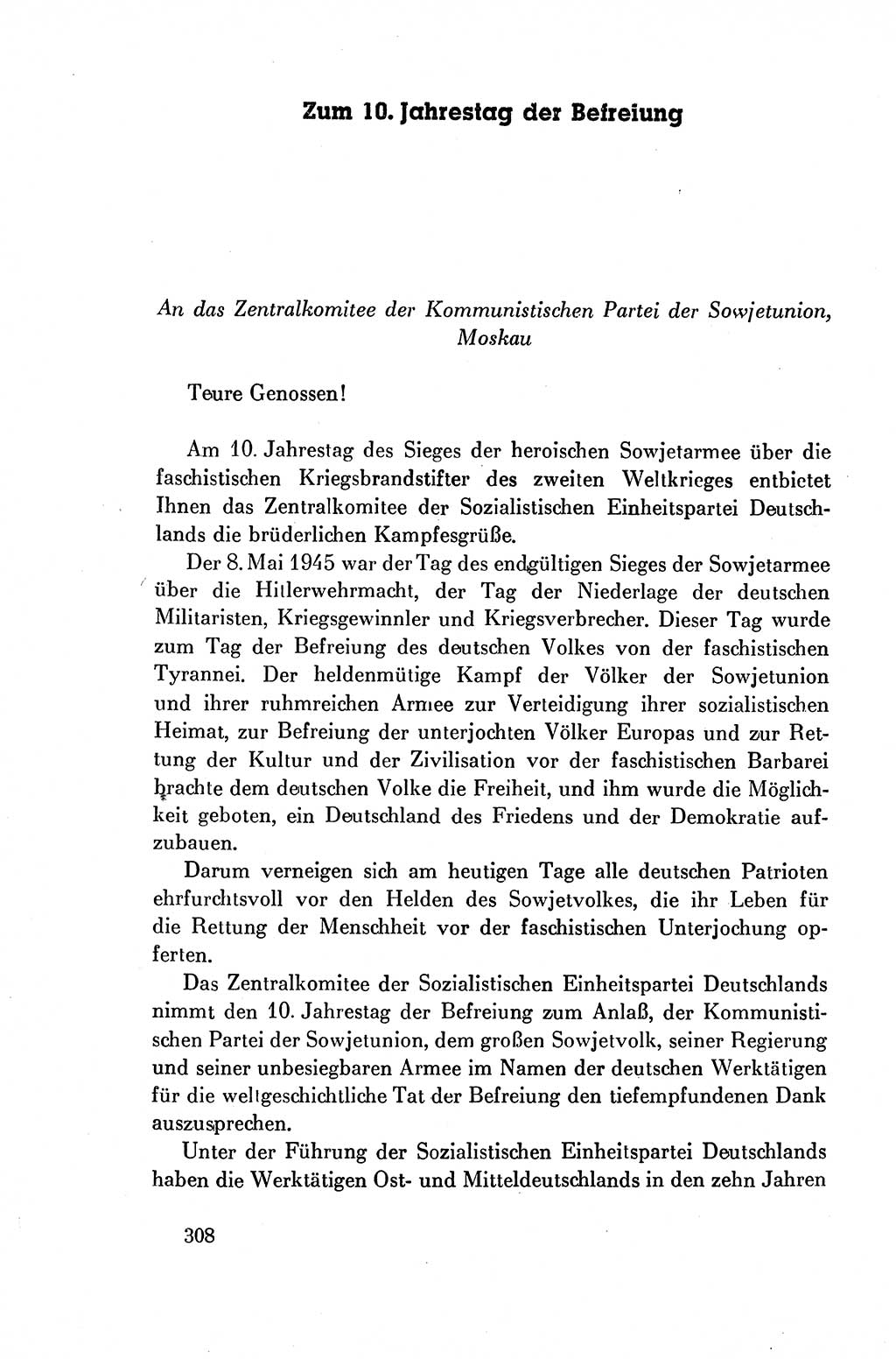 Dokumente der Sozialistischen Einheitspartei Deutschlands (SED) [Deutsche Demokratische Republik (DDR)] 1954-1955, Seite 308 (Dok. SED DDR 1954-1955, S. 308)
