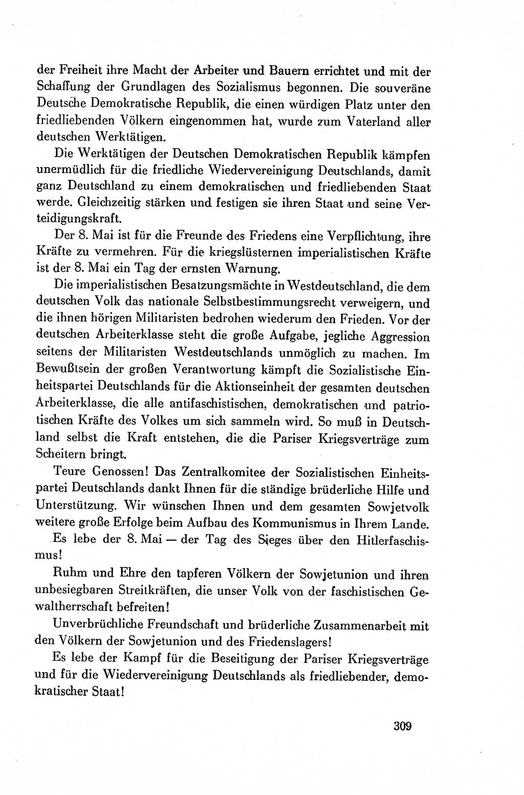 Dokumente der Sozialistischen Einheitspartei Deutschlands (SED) [Deutsche Demokratische Republik (DDR)] 1954-1955, Seite 309 (Dok. SED DDR 1954-1955, S. 309)