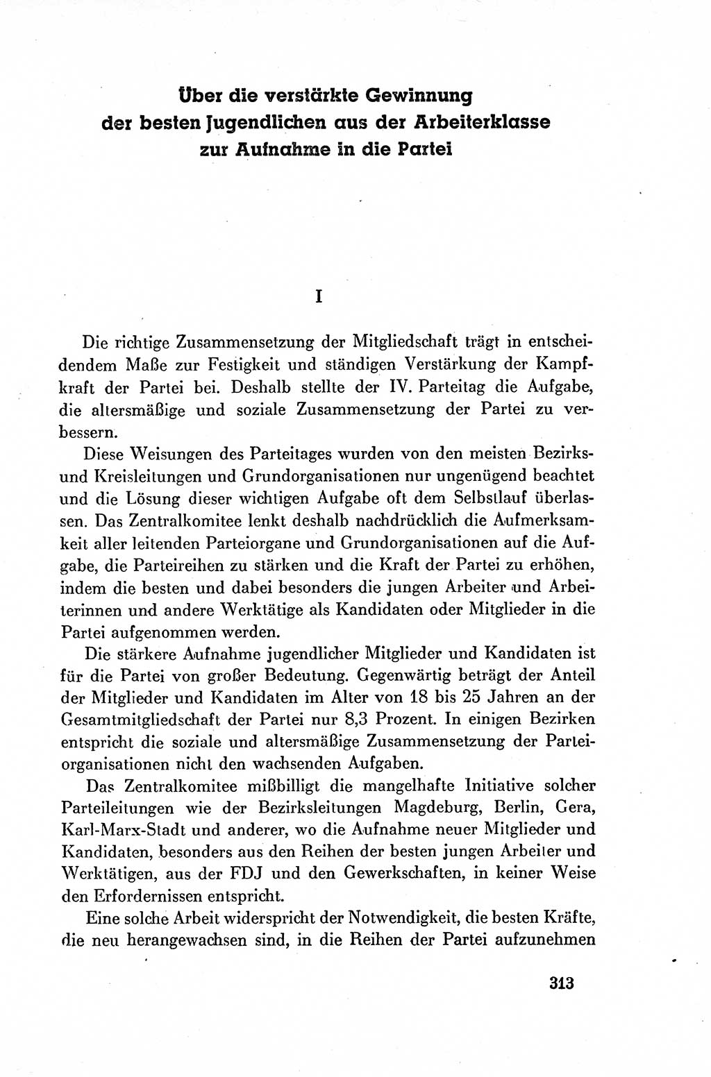 Dokumente der Sozialistischen Einheitspartei Deutschlands (SED) [Deutsche Demokratische Republik (DDR)] 1954-1955, Seite 313 (Dok. SED DDR 1954-1955, S. 313)