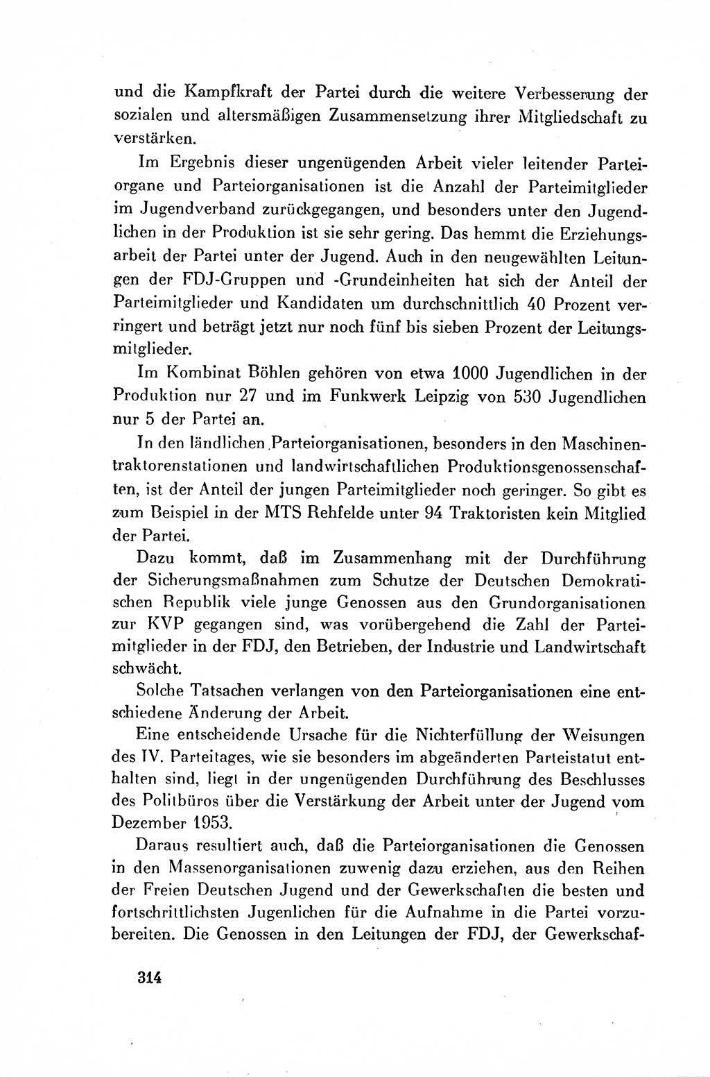Dokumente der Sozialistischen Einheitspartei Deutschlands (SED) [Deutsche Demokratische Republik (DDR)] 1954-1955, Seite 314 (Dok. SED DDR 1954-1955, S. 314)