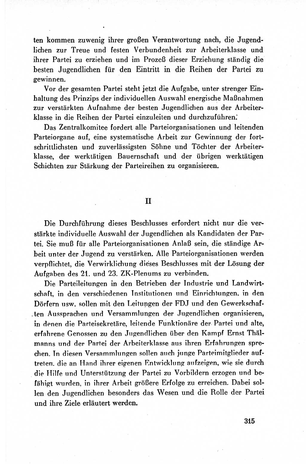 Dokumente der Sozialistischen Einheitspartei Deutschlands (SED) [Deutsche Demokratische Republik (DDR)] 1954-1955, Seite 315 (Dok. SED DDR 1954-1955, S. 315)