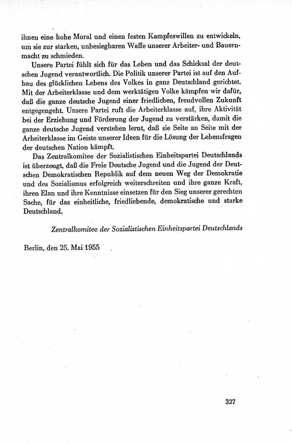 Dokumente der Sozialistischen Einheitspartei Deutschlands (SED) [Deutsche Demokratische Republik (DDR)] 1954-1955, Seite 327 (Dok. SED DDR 1954-1955, S. 327)