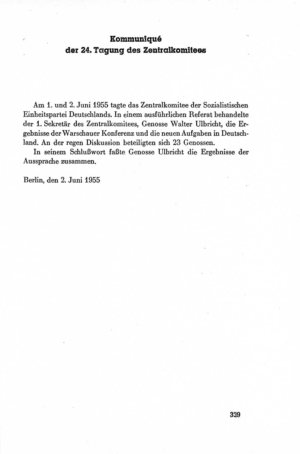 Dokumente der Sozialistischen Einheitspartei Deutschlands (SED) [Deutsche Demokratische Republik (DDR)] 1954-1955, Seite 329 (Dok. SED DDR 1954-1955, S. 329)