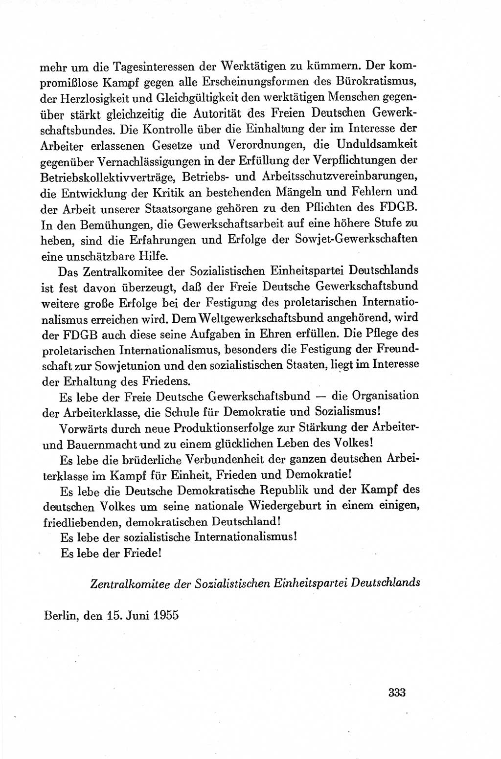 Dokumente der Sozialistischen Einheitspartei Deutschlands (SED) [Deutsche Demokratische Republik (DDR)] 1954-1955, Seite 333 (Dok. SED DDR 1954-1955, S. 333)