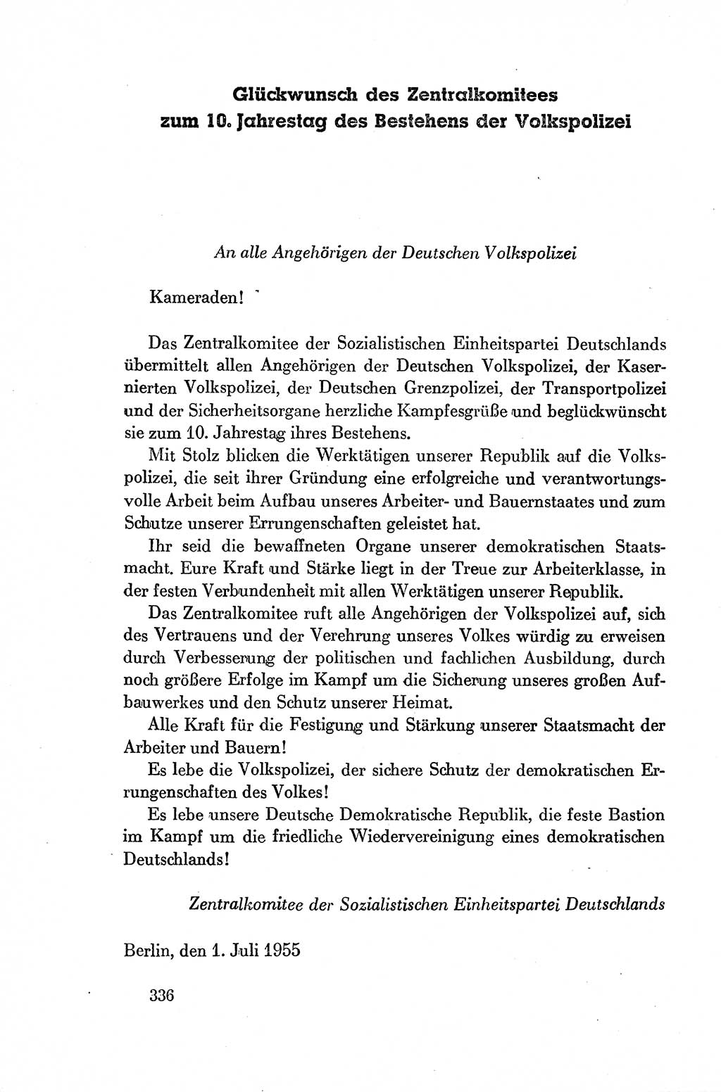 Dokumente der Sozialistischen Einheitspartei Deutschlands (SED) [Deutsche Demokratische Republik (DDR)] 1954-1955, Seite 336 (Dok. SED DDR 1954-1955, S. 336)