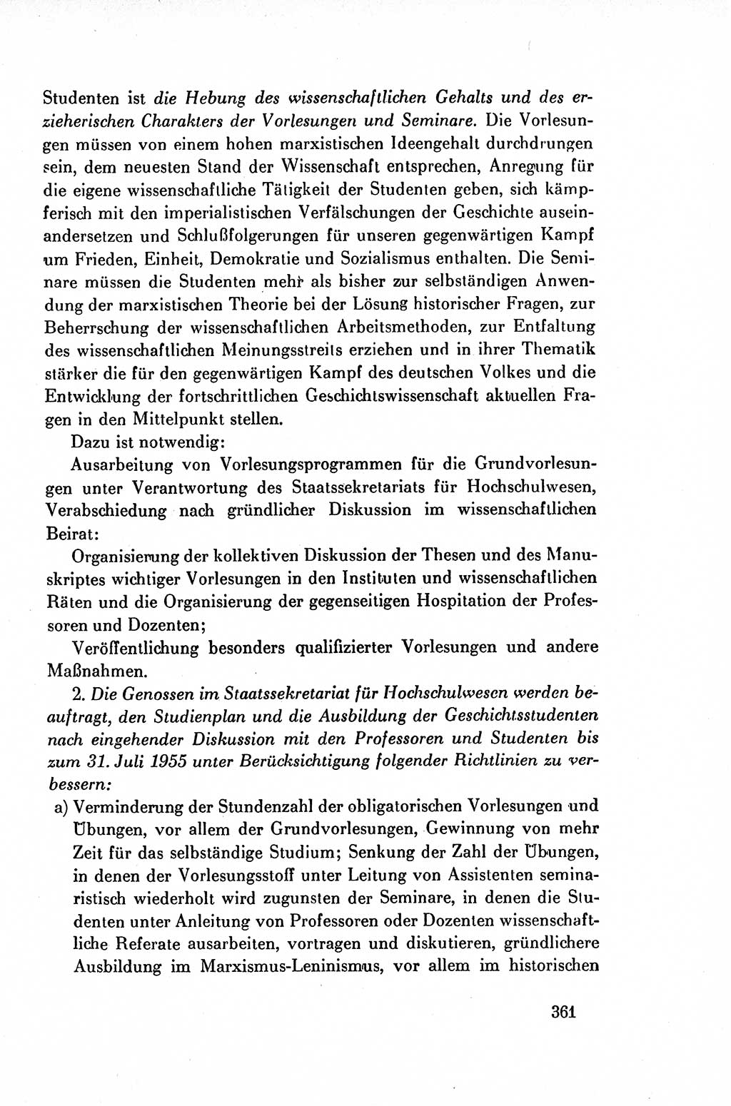 Dokumente der Sozialistischen Einheitspartei Deutschlands (SED) [Deutsche Demokratische Republik (DDR)] 1954-1955, Seite 361 (Dok. SED DDR 1954-1955, S. 361)