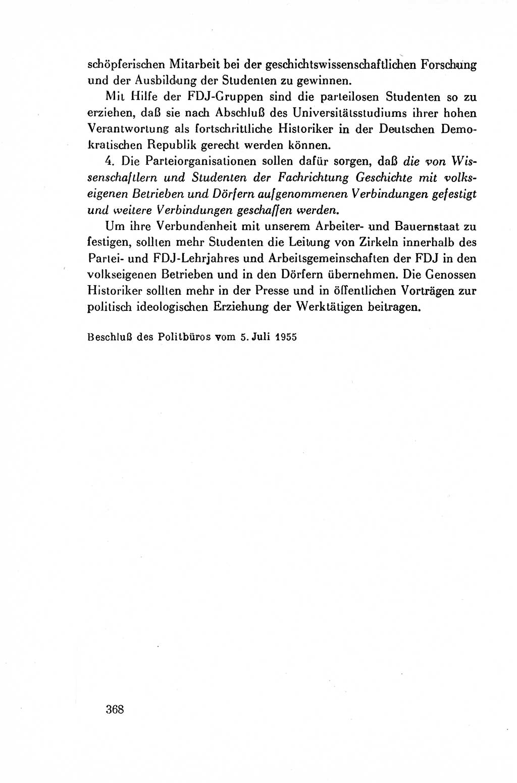 Dokumente der Sozialistischen Einheitspartei Deutschlands (SED) [Deutsche Demokratische Republik (DDR)] 1954-1955, Seite 368 (Dok. SED DDR 1954-1955, S. 368)
