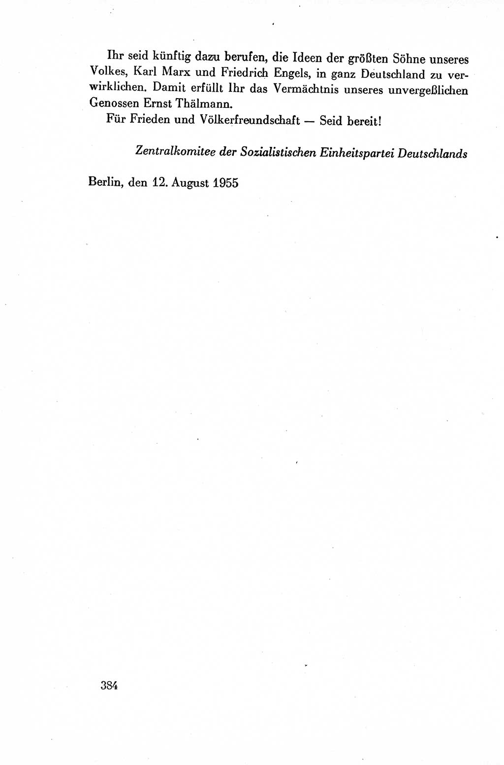 Dokumente der Sozialistischen Einheitspartei Deutschlands (SED) [Deutsche Demokratische Republik (DDR)] 1954-1955, Seite 384 (Dok. SED DDR 1954-1955, S. 384)