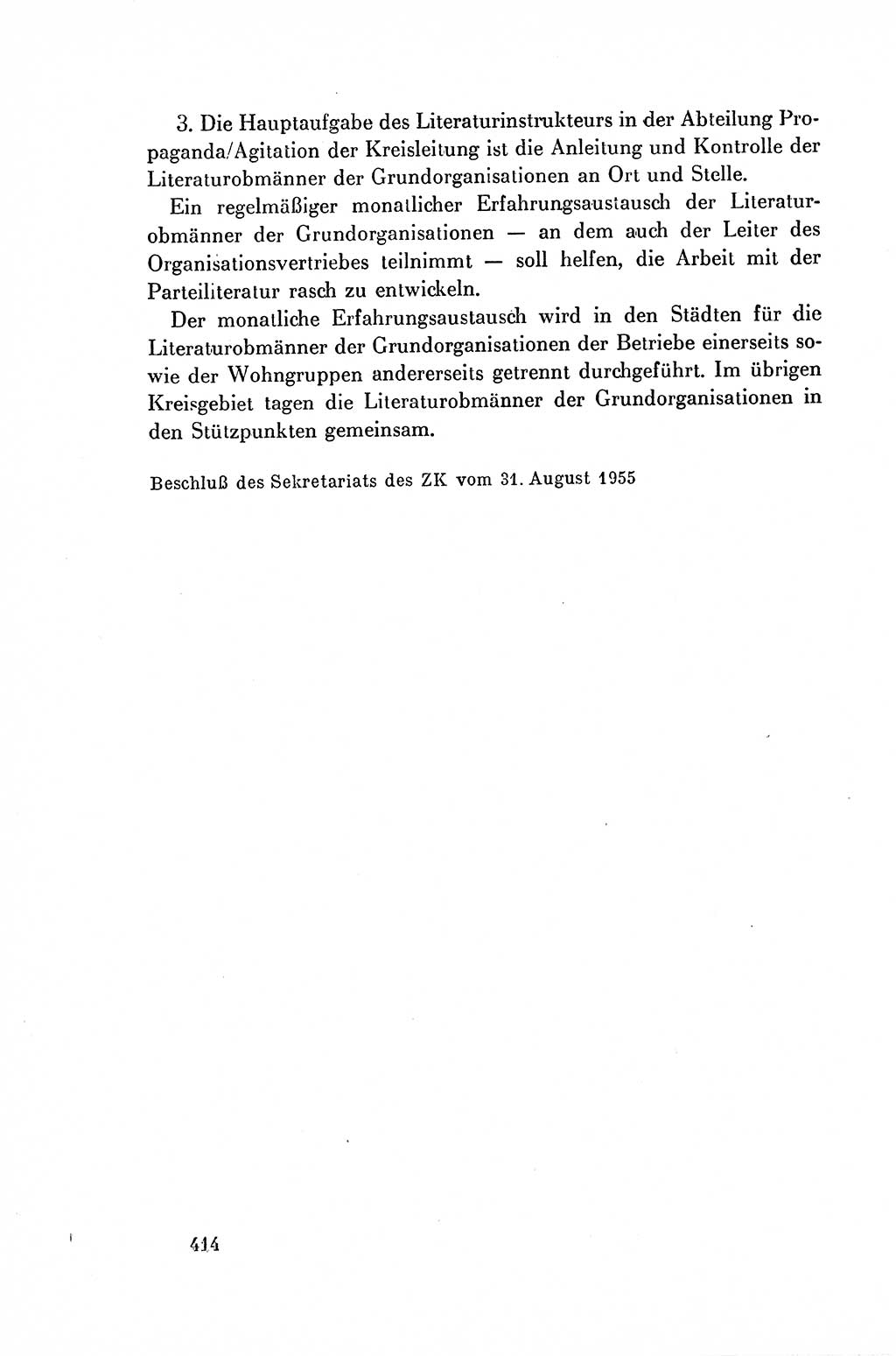 Dokumente der Sozialistischen Einheitspartei Deutschlands (SED) [Deutsche Demokratische Republik (DDR)] 1954-1955, Seite 414 (Dok. SED DDR 1954-1955, S. 414)