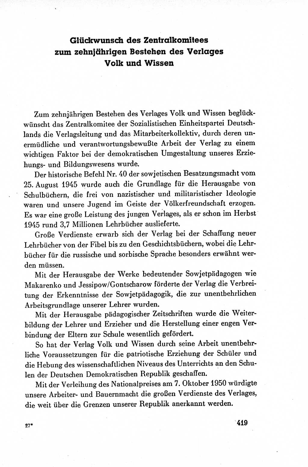 Dokumente der Sozialistischen Einheitspartei Deutschlands (SED) [Deutsche Demokratische Republik (DDR)] 1954-1955, Seite 419 (Dok. SED DDR 1954-1955, S. 419)