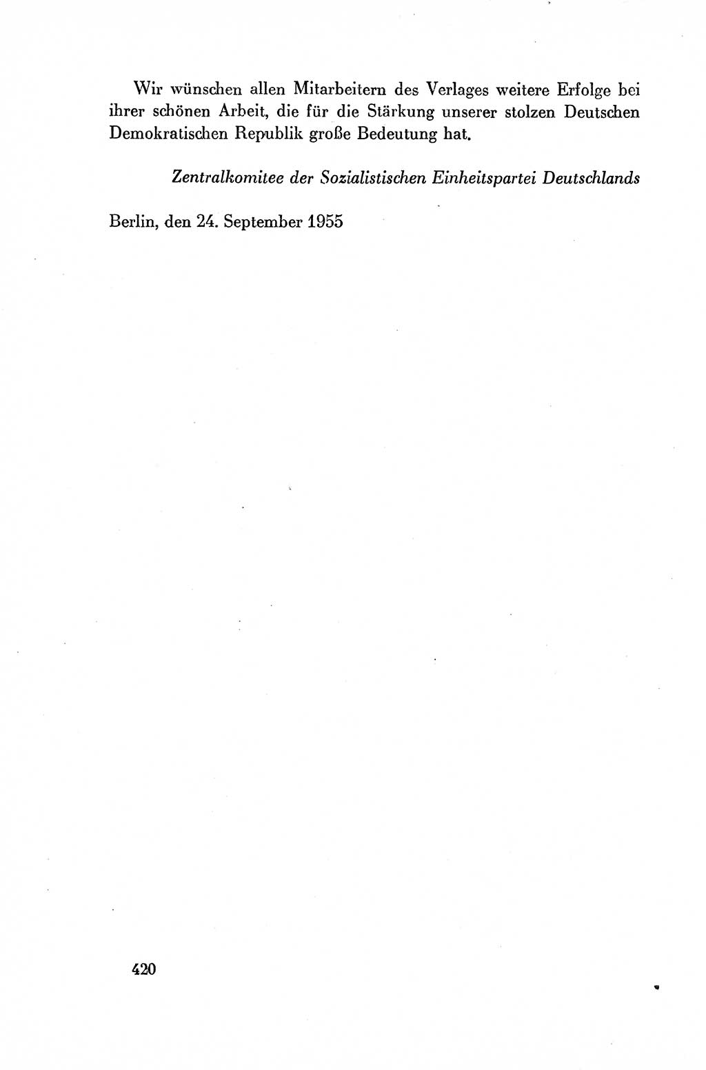 Dokumente der Sozialistischen Einheitspartei Deutschlands (SED) [Deutsche Demokratische Republik (DDR)] 1954-1955, Seite 420 (Dok. SED DDR 1954-1955, S. 420)