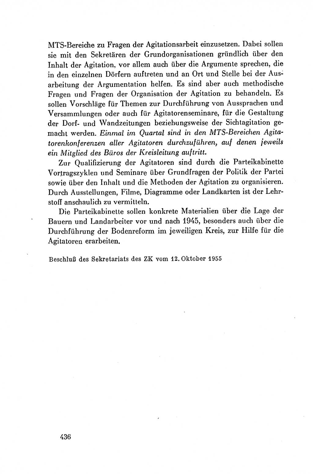 Dokumente der Sozialistischen Einheitspartei Deutschlands (SED) [Deutsche Demokratische Republik (DDR)] 1954-1955, Seite 436 (Dok. SED DDR 1954-1955, S. 436)