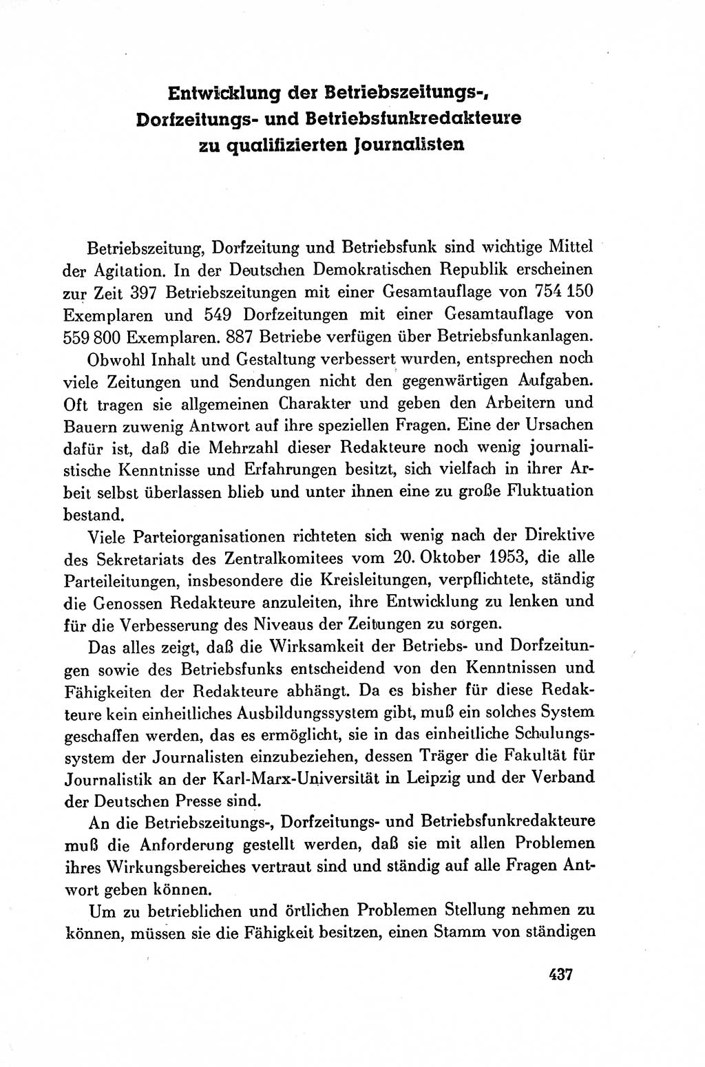 Dokumente der Sozialistischen Einheitspartei Deutschlands (SED) [Deutsche Demokratische Republik (DDR)] 1954-1955, Seite 437 (Dok. SED DDR 1954-1955, S. 437)