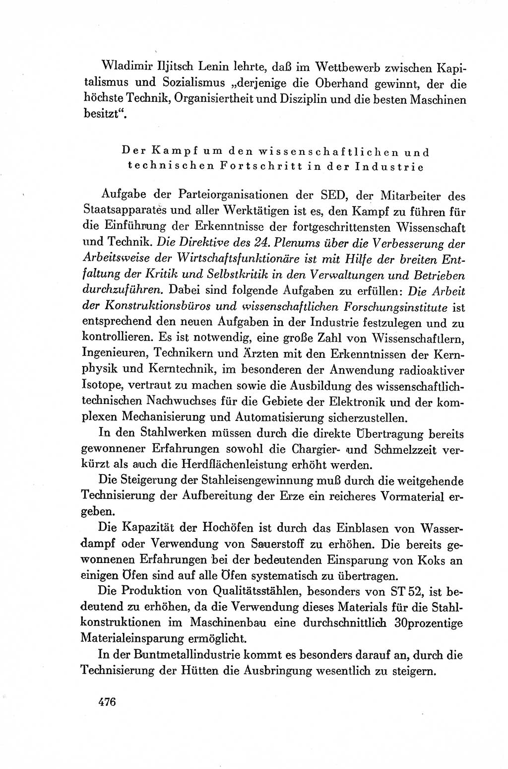 Dokumente der Sozialistischen Einheitspartei Deutschlands (SED) [Deutsche Demokratische Republik (DDR)] 1954-1955, Seite 476 (Dok. SED DDR 1954-1955, S. 476)