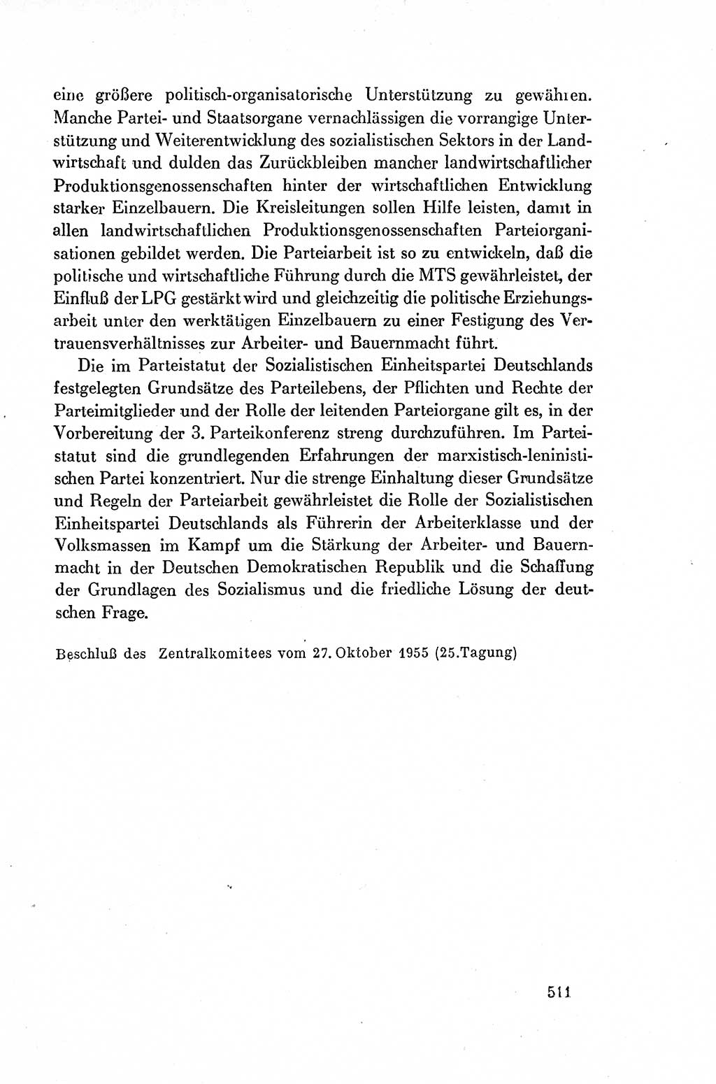 Dokumente der Sozialistischen Einheitspartei Deutschlands (SED) [Deutsche Demokratische Republik (DDR)] 1954-1955, Seite 511 (Dok. SED DDR 1954-1955, S. 511)