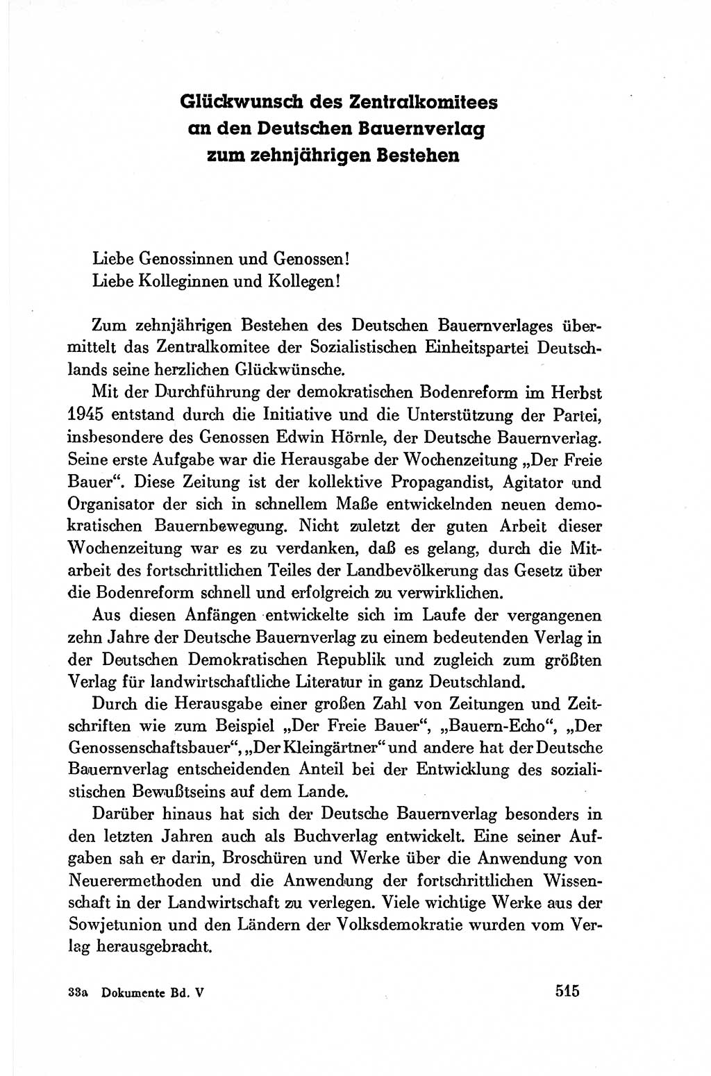 Dokumente der Sozialistischen Einheitspartei Deutschlands (SED) [Deutsche Demokratische Republik (DDR)] 1954-1955, Seite 515 (Dok. SED DDR 1954-1955, S. 515)