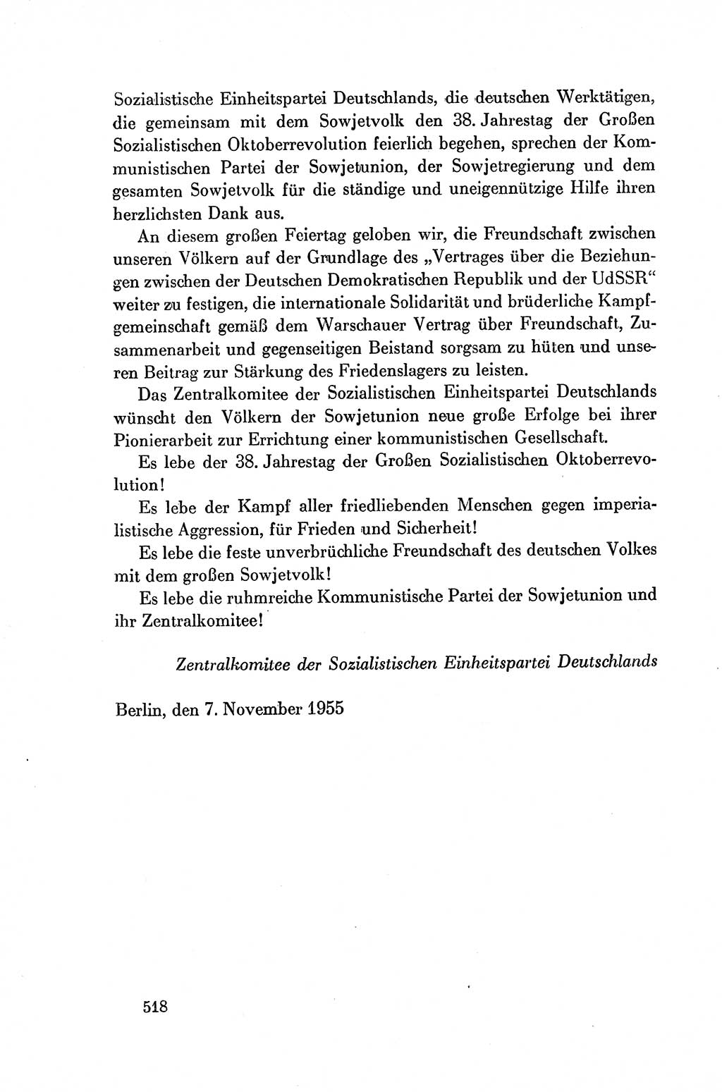 Dokumente der Sozialistischen Einheitspartei Deutschlands (SED) [Deutsche Demokratische Republik (DDR)] 1954-1955, Seite 518 (Dok. SED DDR 1954-1955, S. 518)