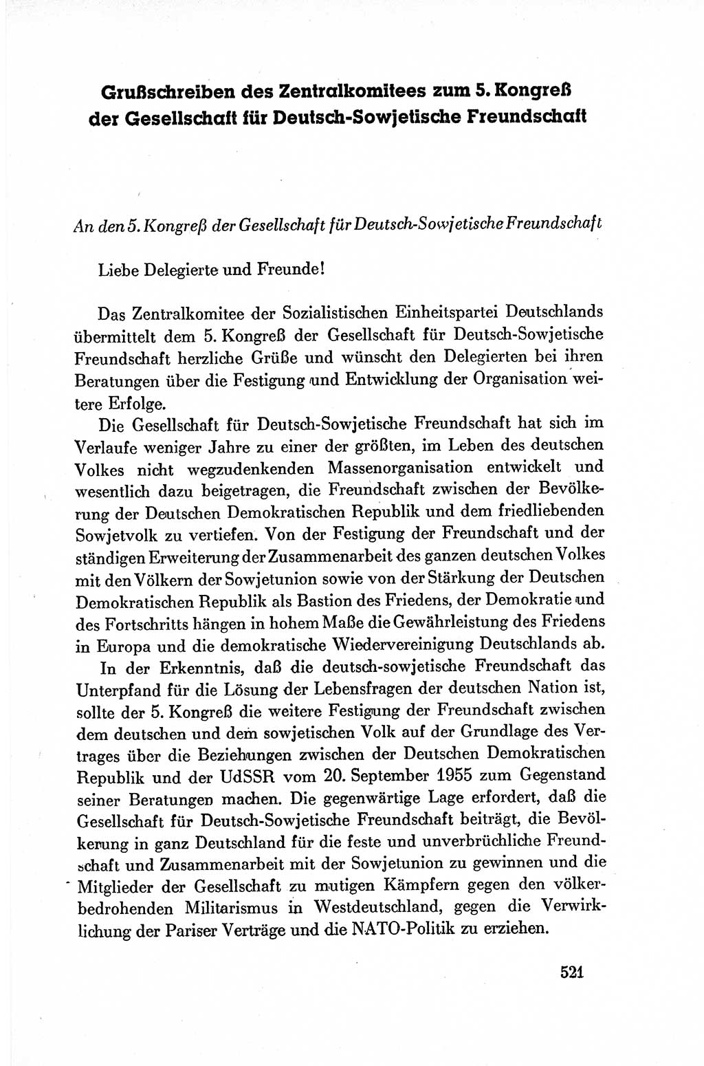 Dokumente der Sozialistischen Einheitspartei Deutschlands (SED) [Deutsche Demokratische Republik (DDR)] 1954-1955, Seite 521 (Dok. SED DDR 1954-1955, S. 521)
