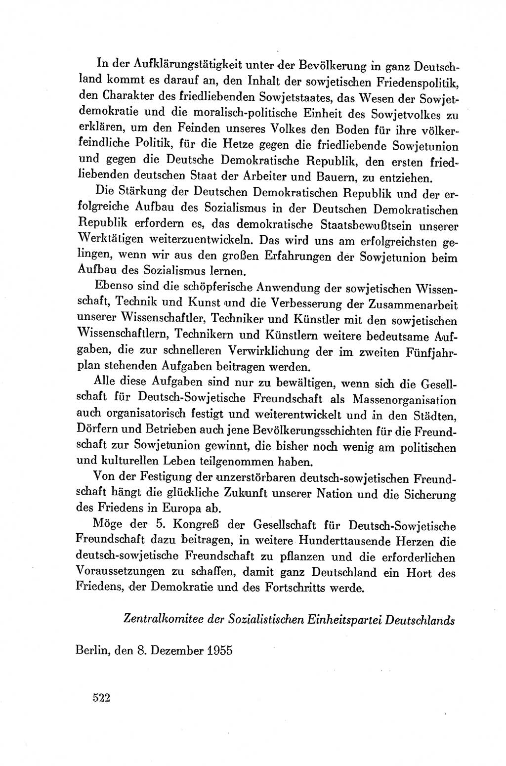 Dokumente der Sozialistischen Einheitspartei Deutschlands (SED) [Deutsche Demokratische Republik (DDR)] 1954-1955, Seite 522 (Dok. SED DDR 1954-1955, S. 522)