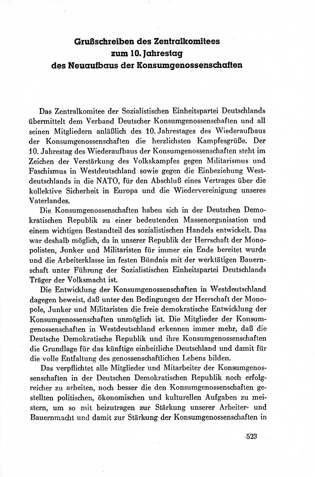 Dokumente der Sozialistischen Einheitspartei Deutschlands (SED) [Deutsche Demokratische Republik (DDR)] 1954-1955, Seite 523 (Dok. SED DDR 1954-1955, S. 523)