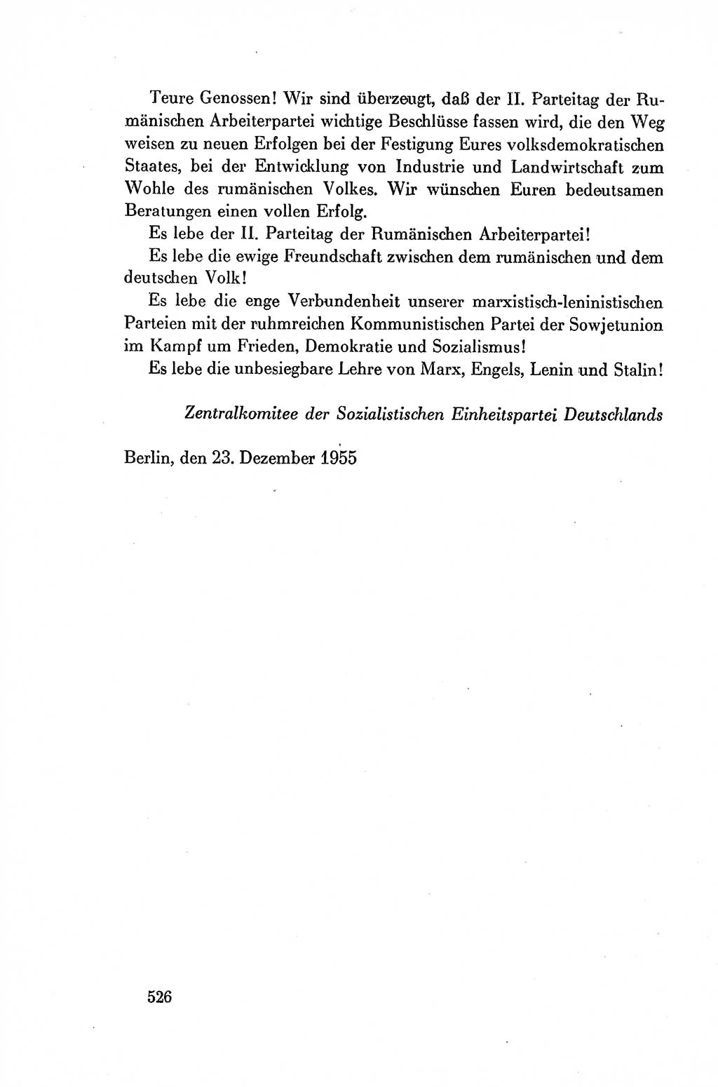 Dokumente der Sozialistischen Einheitspartei Deutschlands (SED) [Deutsche Demokratische Republik (DDR)] 1954-1955, Seite 526 (Dok. SED DDR 1954-1955, S. 526)