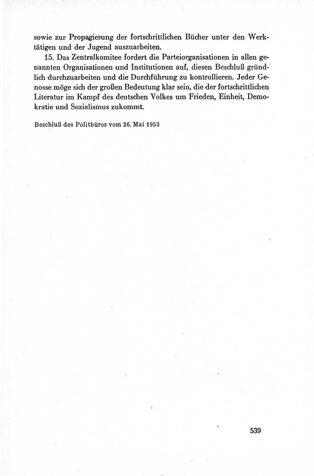 Dokumente der Sozialistischen Einheitspartei Deutschlands (SED) [Deutsche Demokratische Republik (DDR)] 1954-1955, Seite 539 (Dok. SED DDR 1954-1955, S. 539)