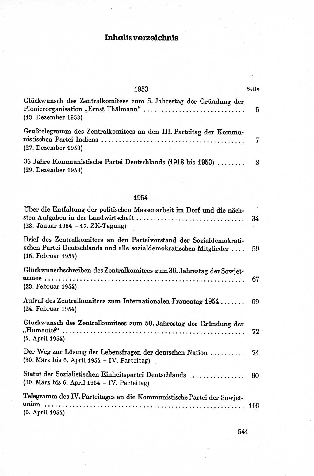 Dokumente der Sozialistischen Einheitspartei Deutschlands (SED) [Deutsche Demokratische Republik (DDR)] 1954-1955, Seite 541 (Dok. SED DDR 1954-1955, S. 541)