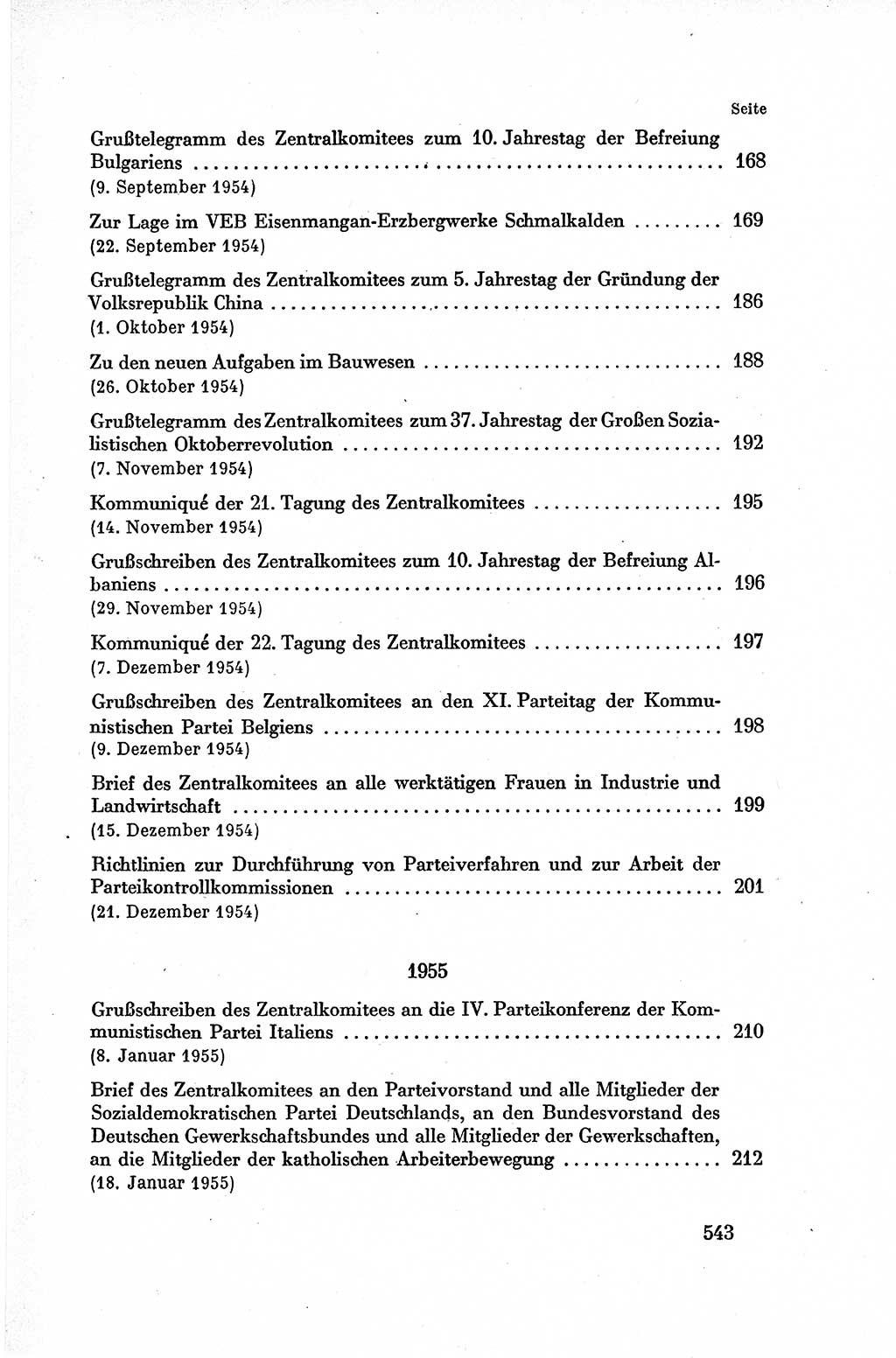 Dokumente der Sozialistischen Einheitspartei Deutschlands (SED) [Deutsche Demokratische Republik (DDR)] 1954-1955, Seite 543 (Dok. SED DDR 1954-1955, S. 543)