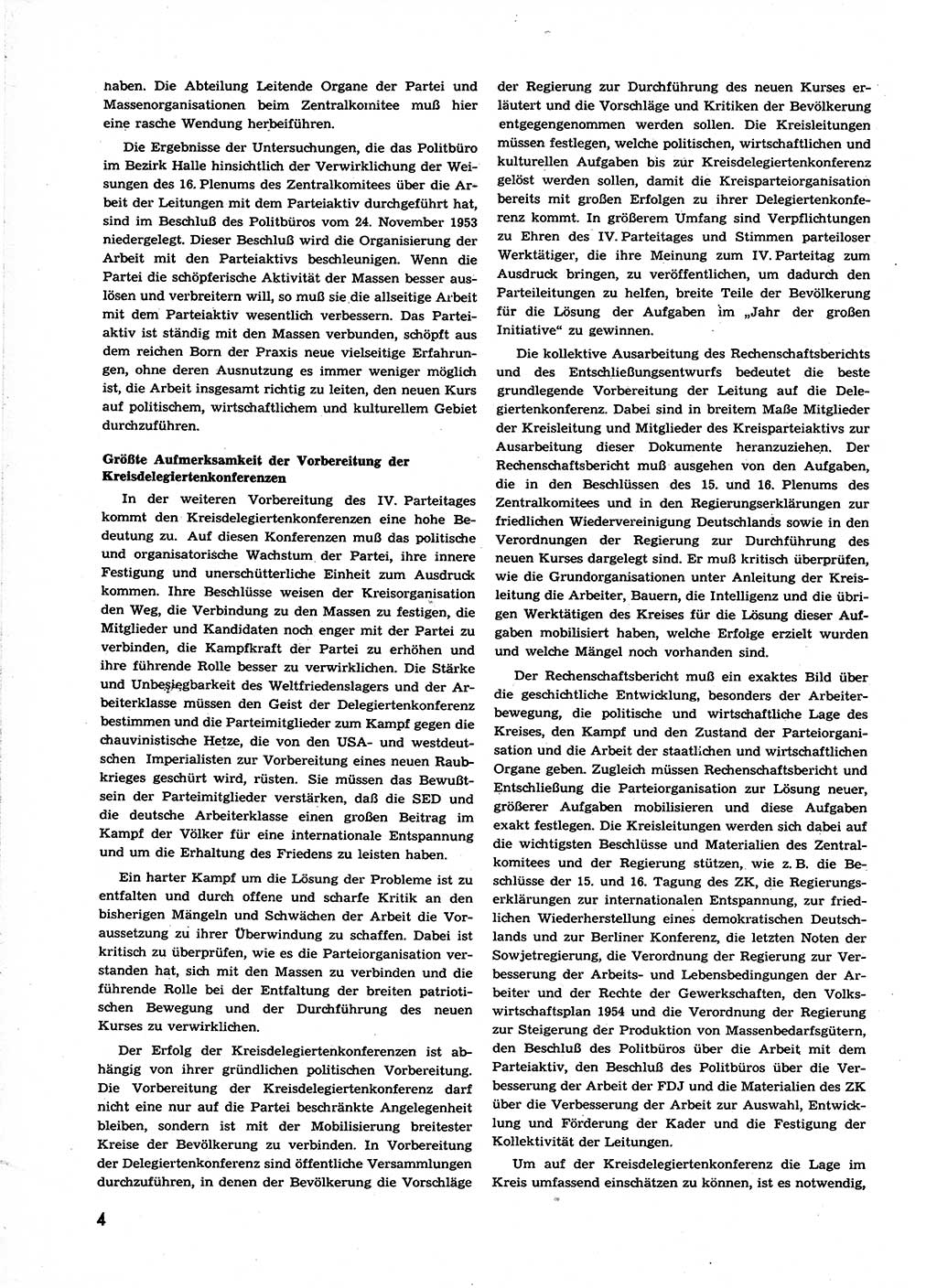 Neuer Weg (NW), Organ des Zentralkomitees (ZK) der SED (Sozialistische Einheitspartei Deutschlands) für alle Parteiarbeiter, 9. Jahrgang [Deutsche Demokratische Republik (DDR)] 1954, Heft 1/4 (NW ZK SED DDR 1954, H. 1/4)