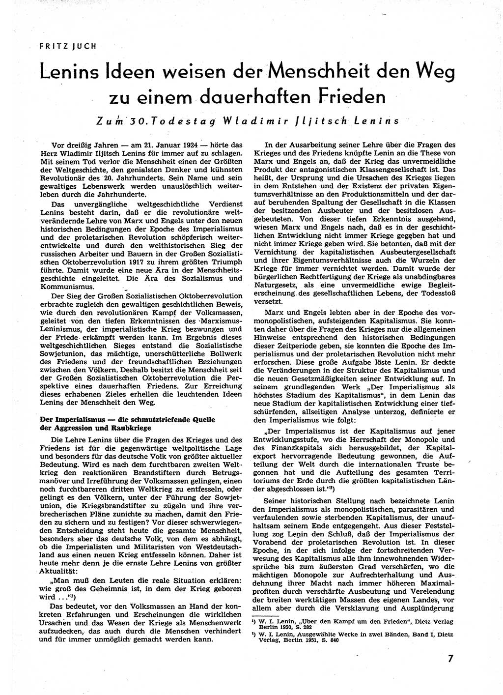 Neuer Weg (NW), Organ des Zentralkomitees (ZK) der SED (Sozialistische Einheitspartei Deutschlands) für alle Parteiarbeiter, 9. Jahrgang [Deutsche Demokratische Republik (DDR)] 1954, Heft 1/7 (NW ZK SED DDR 1954, H. 1/7)
