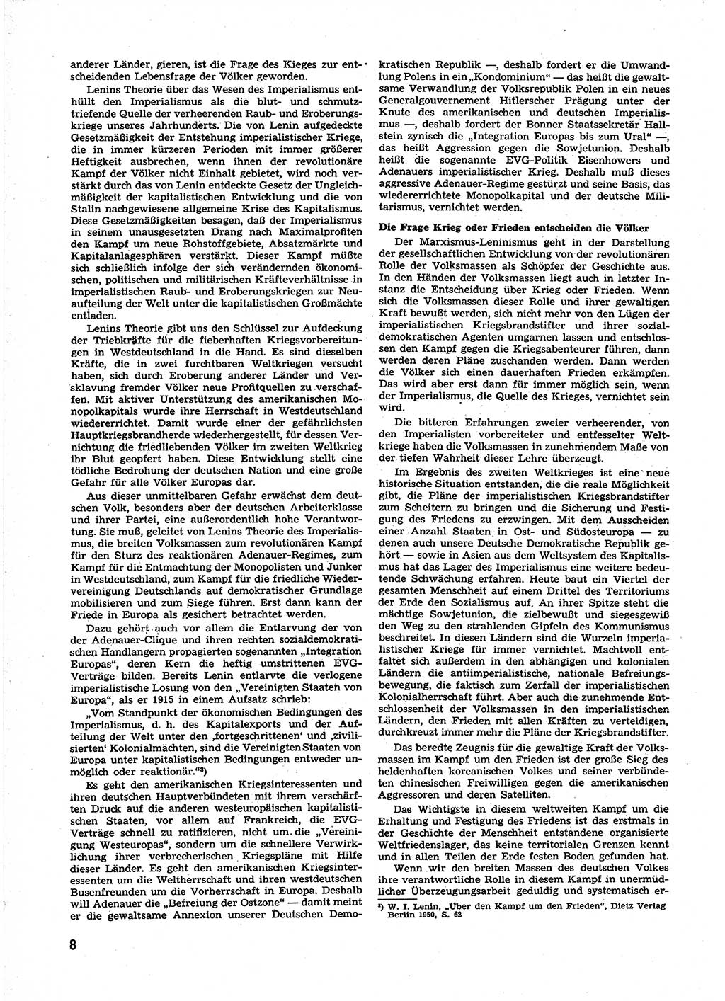Neuer Weg (NW), Organ des Zentralkomitees (ZK) der SED (Sozialistische Einheitspartei Deutschlands) für alle Parteiarbeiter, 9. Jahrgang [Deutsche Demokratische Republik (DDR)] 1954, Heft 1/8 (NW ZK SED DDR 1954, H. 1/8)
