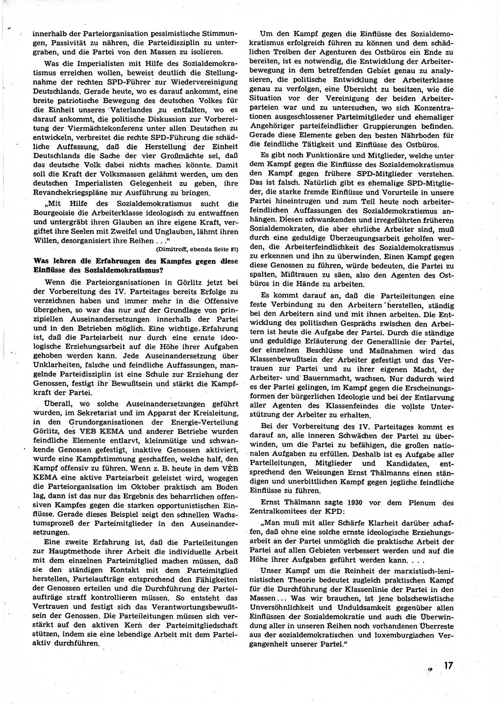 Neuer Weg (NW), Organ des Zentralkomitees (ZK) der SED (Sozialistische Einheitspartei Deutschlands) für alle Parteiarbeiter, 9. Jahrgang [Deutsche Demokratische Republik (DDR)] 1954, Heft 1/17 (NW ZK SED DDR 1954, H. 1/17)